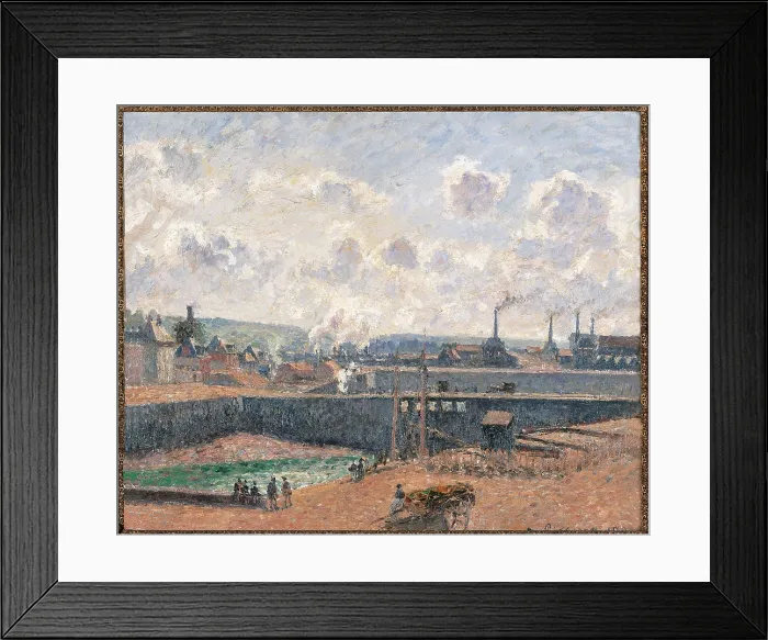 Framed Print : Dieppe, Dusquesne Docks, by Camille Pissarro, 1902, 20th Century, oil on canvas, cm 54, 5 x 65 - France, Ile de France, Paris, Muse dOrsay, RF1937-55. All