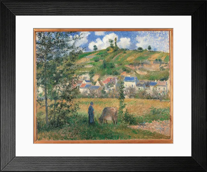 Framed Print : Landscape at Chaponval (Val dOise), by Camille Pissarro, 1880, 19th Century, oil on canvas, cm 54, 5 x 65 - France, Ile de France, Paris, Muse dOrsay, RF1937-51