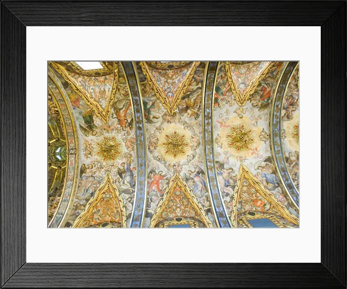 Framed Print : SPAIN. Orihuela. Saint Dominic's Diocesan School, aka Patriarch Loazes Diocesan School. Church. Inside. Vaulted ceiling. Baroque art. Architecture
