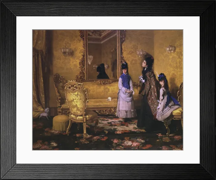 Framed Print : Letter of Recommendation (La commendatizia), by Luigi Busi, 1874, 19th Century, oil on canvas - Italy, Lombardy, Milan, Civic Collection of Modern Art - GAM. Whole artwork view