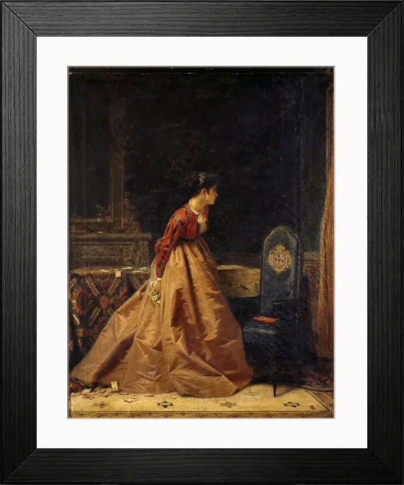 Framed Print : Playing Cards, by Antonio Barzaghi Cattaneo, before 1868, 19th Century, oil on canvas, 73, 5 x 96 cm - Italy, Lombardy, Milan, Brera Collection. Whole artwork view