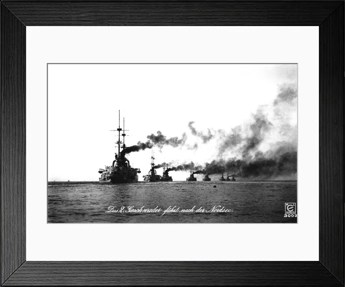 Framed Print : The second battleship squadron of the German navy sailing to the North Sea. Ca. 1911-14 Framed Print : The second battleship squadron of the German navy sailing to the North Sea. Ca. 1911-14