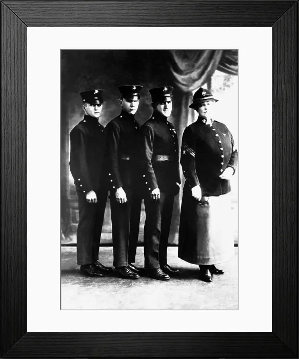 Framed Print : Actress Lillian Russell in the uniform of a U.S. Marine Corps Woman Reserve. She recruited for the Marines and raised money for the war effort. World War I. Ca. 1917-18