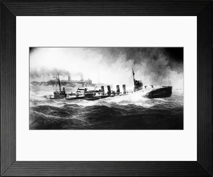 Framed Print : USS Allen convoying USS Leviathan (in distance). USS Leviathan, was a German flag passenger liner Vaterland. When the U.S Framed Print : USS Allen convoying USS Leviathan (in distance). USS Leviathan, was a German flag passenger liner Vaterland. When the U.S