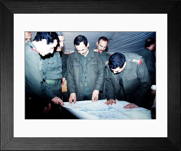 Framed Print : Defeated Iraqi officers reveal information about the location of mines ammunition storage areas