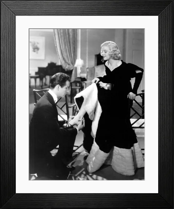 Framed Print : PERSONAL PROPERTY, from left, Robert Taylor, Jean Harlow, (in a gown by Dolly Tree), 1937