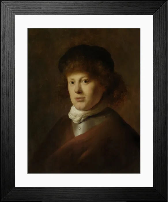 Framed Print : Portrait of Rembrandt van Rijn, by Jan Lievens, c. 1628, Dutch painting, oil on panel