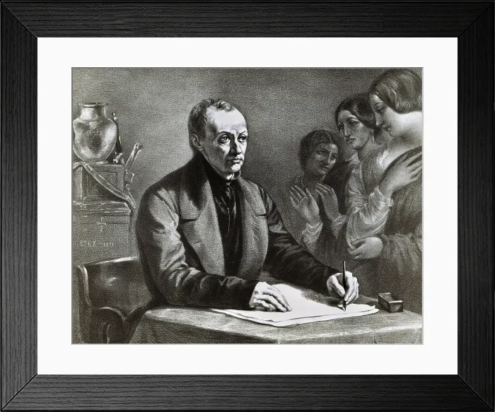 Framed Print : COMTE, Auguste (1798-1857). French positivist philosopher and sociologist. Litography. FRANCE. Paris. Musee Carnavalet (Carnavalet Museum)