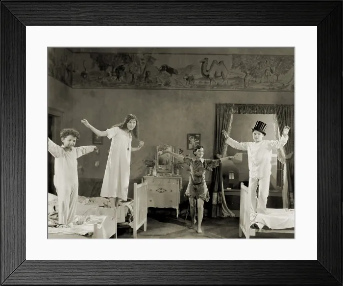 Framed Print : PETER PAN, Philippe De Lacey, Mary Brian, Betty Bronson, Jack Murphy, 1924 Framed Print : PETER PAN, Philippe De Lacey, Mary Brian, Betty Bronson, Jack Murphy, 1924