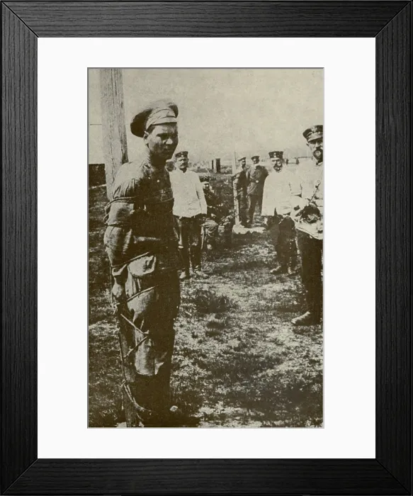 Framed Print : Red Army soldier to be executed by the Whites during the Russian Civil War. 1918-22. (BSLOC_2013_4_236)