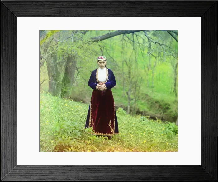 Framed Print : Armenian woman in traditional dress in Czarist Russian. Ca. 1910. (BSLOC_2013_5_1)