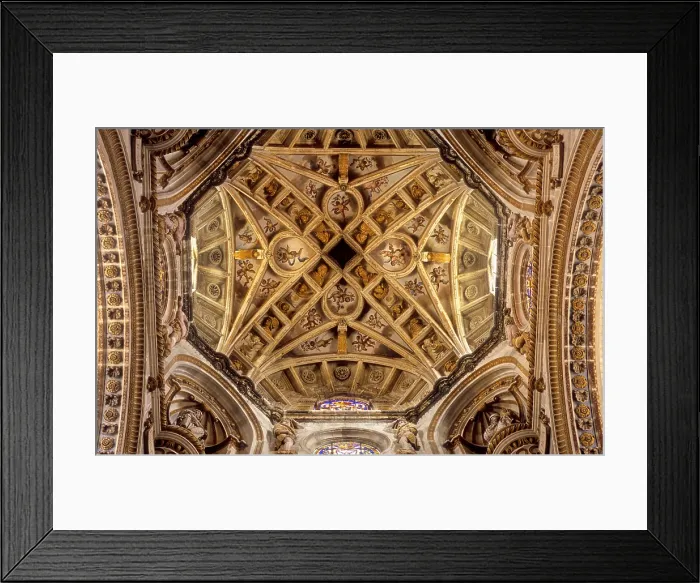 Framed Print : SPAIN. Granada. Monastery of Saint Jeronimo. Church. Detail of the dome base and the dome, designed by Diego de Siloe, 16th century. Renaissance art