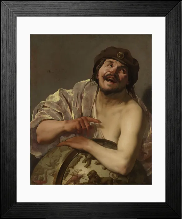 Framed Print : Democritus, by Hendrick ter Brugghen, 1628, Dutch painting, oil on canvas. One of a pair of portraits of Greek philosophers Heraclitus and Democritus Framed Print : Democritus, by Hendrick ter Brugghen, 1628, Dutch painting, oil on canvas. One of a pair of portraits of Greek philosophers Heraclitus and Democritus
