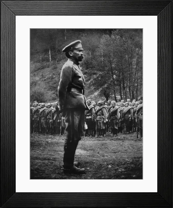 Framed Print : Gen. Lavr Kornilov, Army Chief of Staff the during the Russian Revolution. 1917