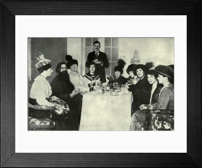 Framed Print : Rasputin, the favorite of the Russian Empress, with women admirers, 1911