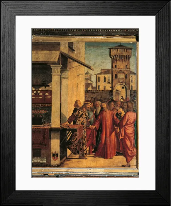 Framed Print : The Calling of Matthew, by Vittore Carpaccio, 1502, 16th Century, oil on canvas, cm 141 x 115 - Italy, Veneto, Venice, Scuola di San Giorgio degli Schiavoni. Detail