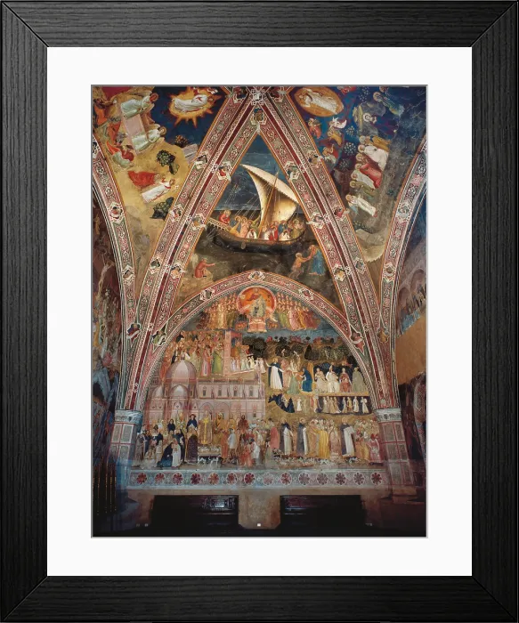Framed Print : Spanish Chapel Triumph of the Church and Navicella, by Andrea Bonaiuti Known as Andrea di Bonaiuto, 1365 about, 14th Century, fresco, - Italy, Tuscany, Florence