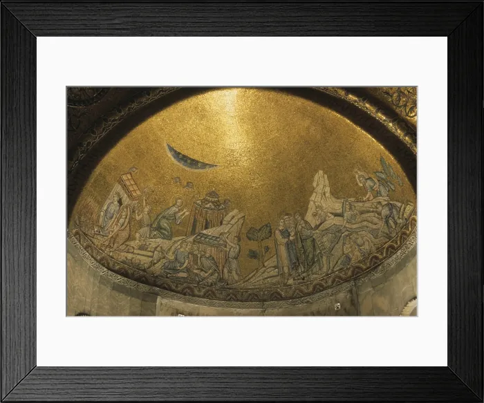 Framed Print : Scenes of Exodus, by Unknown Artist, 1215 - 1280, 13th Century, mosaic - Italy, Veneto, Venice, Saint Mark's Basilica. Detail