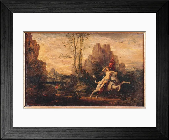 Framed Print : The Rape of Europa, by Gustave Moreau, 1869 about, 19th Century, oil on panel, cm 26 x 42 - France, Ile de France, Paris, Muse dOrsay. All