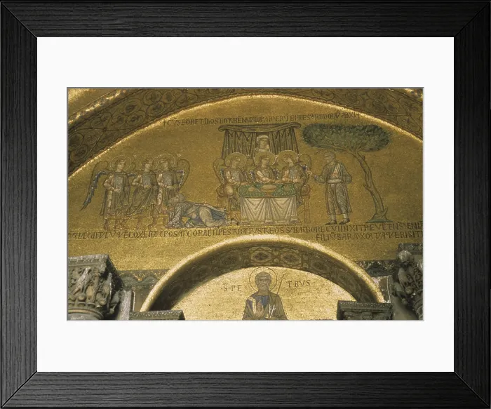Framed Print : Dome of the stories of Abraham, by Unknown Artist, 1215 - 1280, 13th Century, mosaic - Italy, Veneto, Venice, Saint Mark's Basilica. Detail Framed Print : Dome of the stories of Abraham, by Unknown Artist, 1215 - 1280, 13th Century, mosaic - Italy, Veneto, Venice, Saint Mark's Basilica. Detail