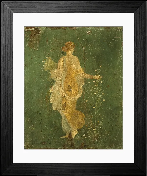 Framed Print : Flora, by Unknown Artist, 1st Century A.C. fresco, 38 x 32 cm - Italy, Campania, Naples, National Museum in Capodimonte. Whole artwork view