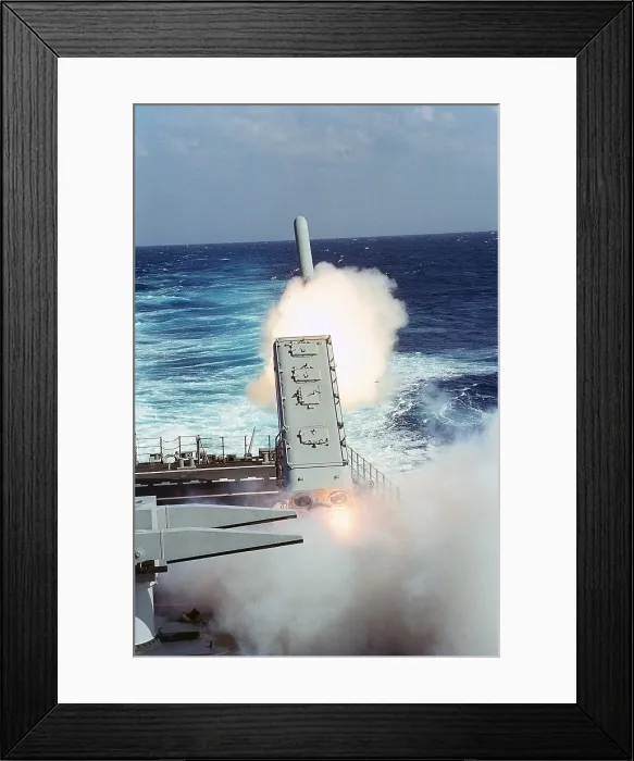 Framed Print : Tomahawk Missile launched toward a target in Iraq guided missile cruiser USS MISSISSIPPI during the air war phase of Operation Desert Storm. Jan.29 1991 (BSLOC_2011_12_28) Framed Print : Tomahawk Missile launched toward a target in Iraq guided missile cruiser USS MISSISSIPPI during the air war phase of Operation Desert Storm. Jan.29 1991 (BSLOC_2011_12_28)
