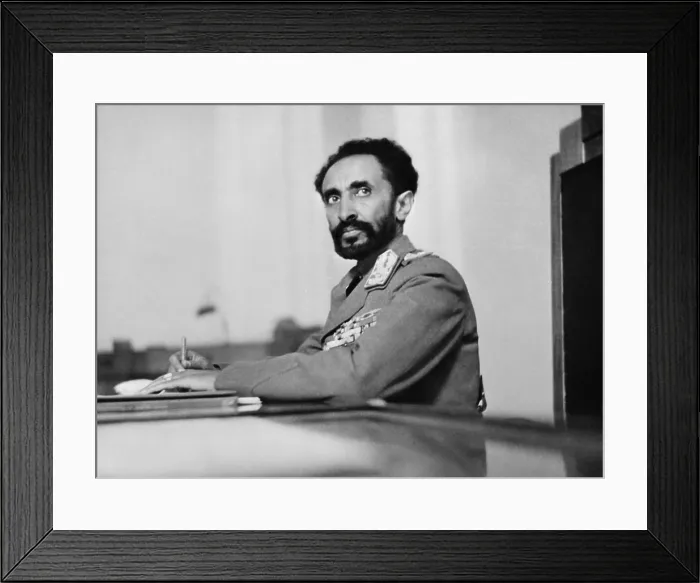 Framed Print : Haile Selassie, Emperor of Ethiopia, back at the palace in Addis Ababa, 1942