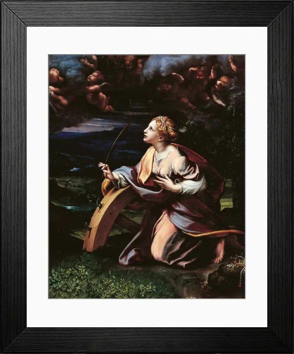 Framed Print : The Deisis with Sts Paul and Catherine, by Giulio Pippi known as Giulio Romano, 1520 about, 16th Century, oil on panel, cm 122 x 98 - Italy, Emilia Romagna, Parma Framed Print : The Deisis with Sts Paul and Catherine, by Giulio Pippi known as Giulio Romano, 1520 about, 16th Century, oil on panel, cm 122 x 98 - Italy, Emilia Romagna, Parma