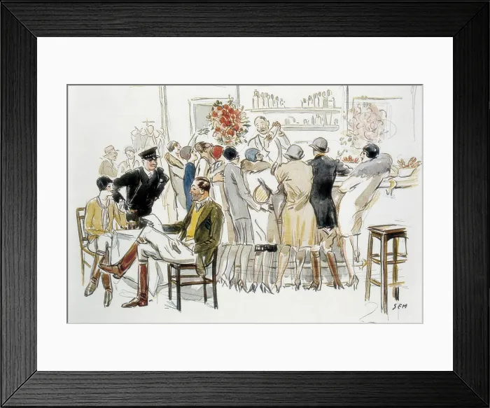 Framed Print : SEM, Georges Goursat, called (1863-1934). 'Bars et Cabarets de Paris. Bar du Traktir' (Bars and cabarets of Paris. Bar Traktir). Published in L'Illustration, 1926