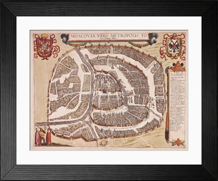 Framed Print : Map od Moscow. Engraving. - BeBa / Iberfoto / Everett Collection (540261)**US SALES ONLY**
