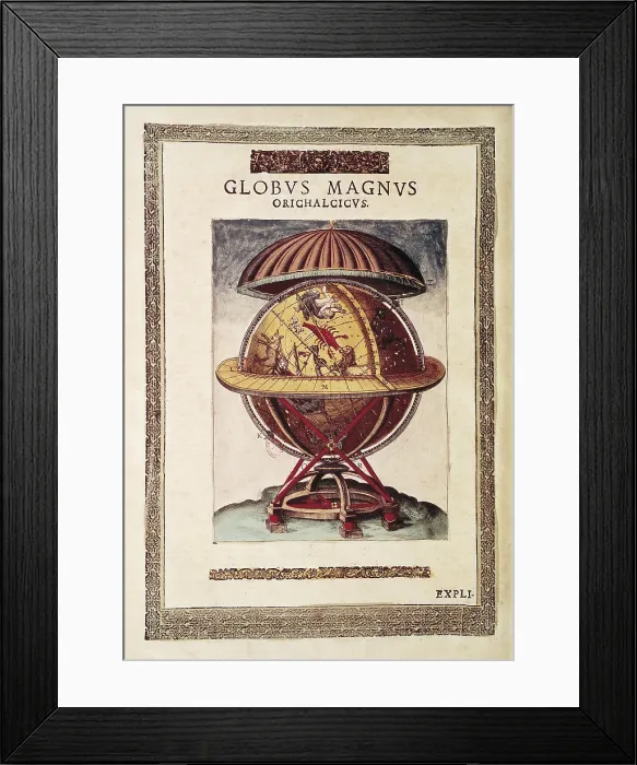 Framed Print : BRAHE, Tycho (1546-1601). Danish astronomer. Astronomical sphere. Illustration from the Atlas by Willem Blaeu. FRANCE. Paris. National Library