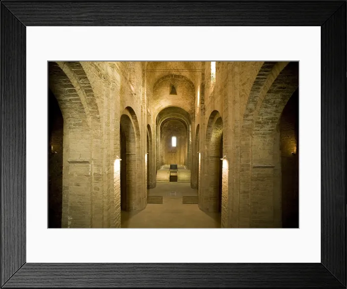 Framed Print : SPAIN. Cardona. Castle and Collegiate Church of Sant Vicen (12th c.). Church nave from where you can see, at both sides of the entrance, the stairs which lead to the presbytery Framed Print : SPAIN. Cardona. Castle and Collegiate Church of Sant Vicen (12th c.). Church nave from where you can see, at both sides of the entrance, the stairs which lead to the presbytery