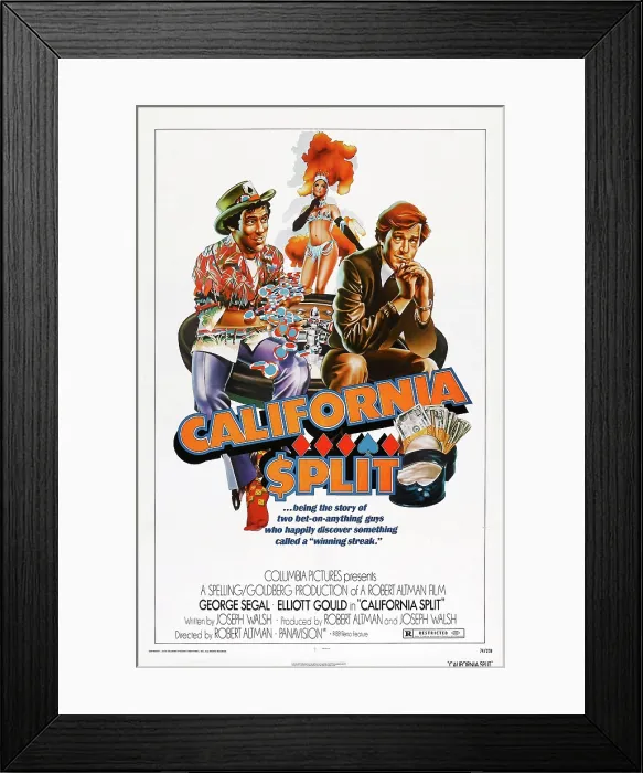 Framed Print : CALIFORNIA SPLIT, US poster, front from left: Elliott Gould, George Segal, 1974