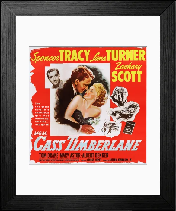 Framed Print : CASS TIMBERLANE, US poster, from left: Zachary Scott, Spencer Tracy, Lana Turner, 1947 Framed Print : CASS TIMBERLANE, US poster, from left: Zachary Scott, Spencer Tracy, Lana Turner, 1947