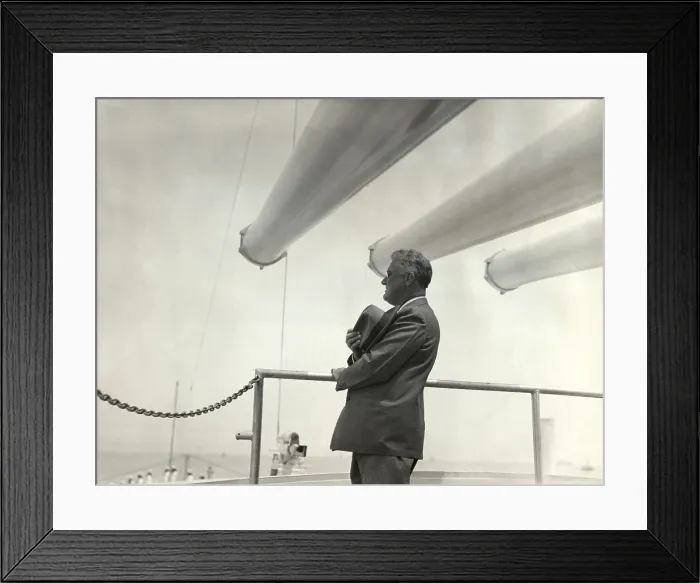 Framed Print : President Franklin Roosevelt reviewing the Argentine fleet. Nov. 17, 1936. He is on the deck of the USS Indianapolis during his trip to South America. (BSLOC_2013_5_119) Framed Print : President Franklin Roosevelt reviewing the Argentine fleet. Nov. 17, 1936. He is on the deck of the USS Indianapolis during his trip to South America. (BSLOC_2013_5_119)