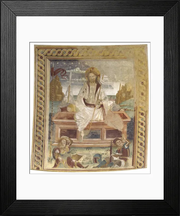 Framed Print : Triumphant Christ, by Unknown Artist, 15th Century, fresco - Italy, Lombardy, Castiglione Olona, Church of Villa. Whole artwork view Framed Print : Triumphant Christ, by Unknown Artist, 15th Century, fresco - Italy, Lombardy, Castiglione Olona, Church of Villa. Whole artwork view