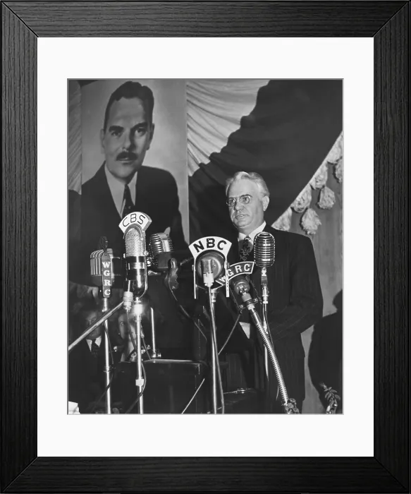 Framed Print : Ohio Governor John Bricker accepting the 1944 Republican vice presidential nomination