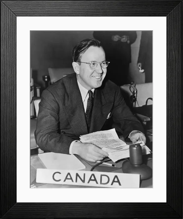 Framed Print : Lester Pearson, Canada's delegate to the General Assembly of the United Nations, 1947. He would serve as Canada's Prime Minister from 1963-1968. (BSLOC_2014_13_32)