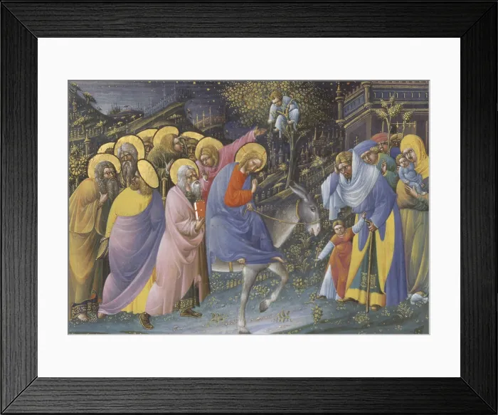 Framed Print : Missal of Barbara of Brandenburg: Entry of Christ into Jerusalem, by Belbello da Pavia Luchino, 1442 - 1465, 15th Century, miniature - Italy, Lombardy, Mantua, Diocesan Museum Framed Print : Missal of Barbara of Brandenburg: Entry of Christ into Jerusalem, by Belbello da Pavia Luchino, 1442 - 1465, 15th Century, miniature - Italy, Lombardy, Mantua, Diocesan Museum