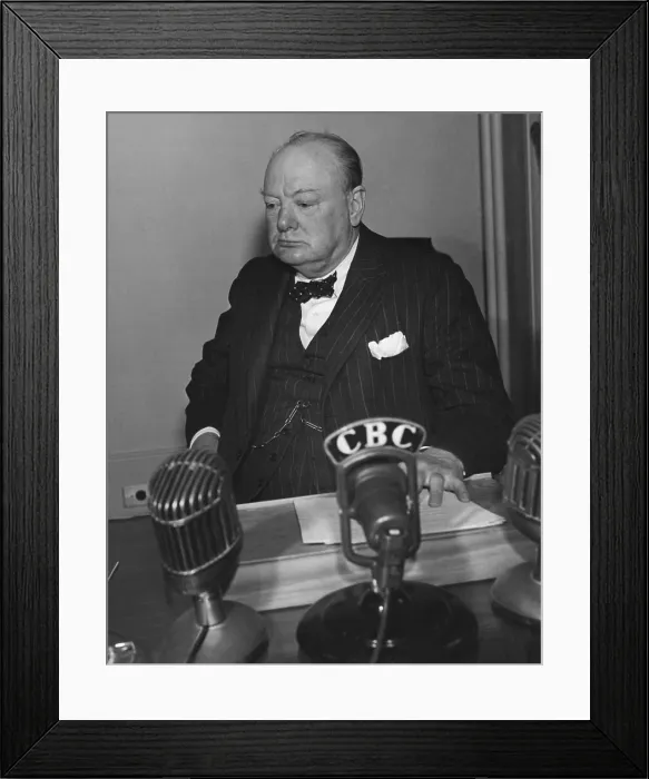 Framed Print : British Prime Minister Winston Churchill at the Quebec Conference, August 17-24, 1943