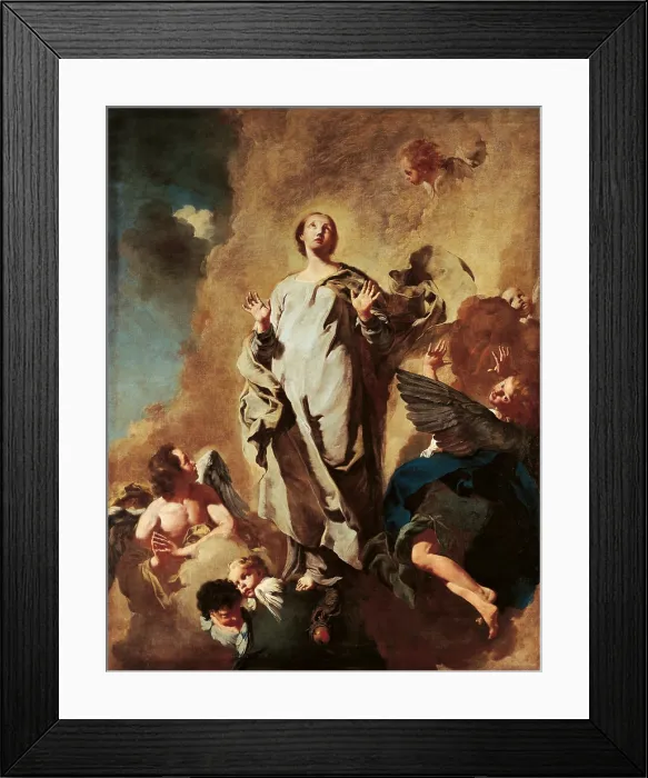 Framed Print : The Immaculate Conception and Angels, by Giovan Battista Piazzetta, 1744 - 1745 about, 18th Century, oil on canvas, cm 235 x 185 - Italy, Emilia Romagna, Parma, National Gallery Framed Print : The Immaculate Conception and Angels, by Giovan Battista Piazzetta, 1744 - 1745 about, 18th Century, oil on canvas, cm 235 x 185 - Italy, Emilia Romagna, Parma, National Gallery