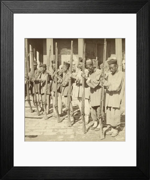 Framed Print : In Tianjin (Tientsin), China, Boxer rebel soldiers were armed with antique guns, June-July 1900
