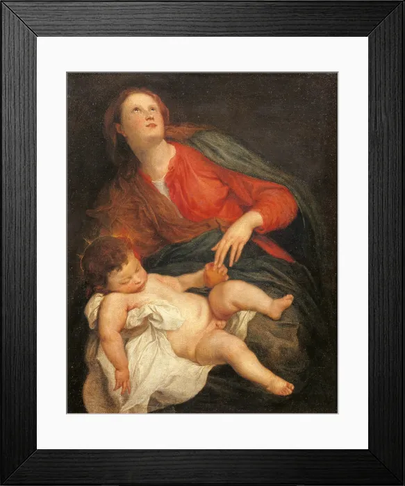 Framed Print : Madonna and Child, by Anton o Antoon Van Dyck, 1621 - 1627, 17th Century, oil on canvas, cm 62, 5 x 52, 5 - Italy, Emilia Romagna, Parma, National Gallery. All Framed Print : Madonna and Child, by Anton o Antoon Van Dyck, 1621 - 1627, 17th Century, oil on canvas, cm 62, 5 x 52, 5 - Italy, Emilia Romagna, Parma, National Gallery. All