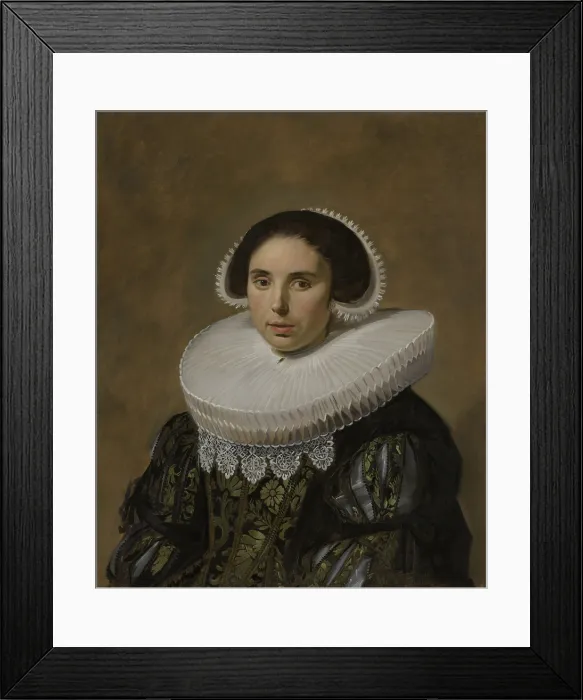Framed Print : Portrait of a Woman, by Frans Hals, 1635, Dutch painting, oil on canvas. Sitter is the wife of Hals portrait of a man identified as Nicolaes Hasselaer Framed Print : Portrait of a Woman, by Frans Hals, 1635, Dutch painting, oil on canvas. Sitter is the wife of Hals portrait of a man identified as Nicolaes Hasselaer