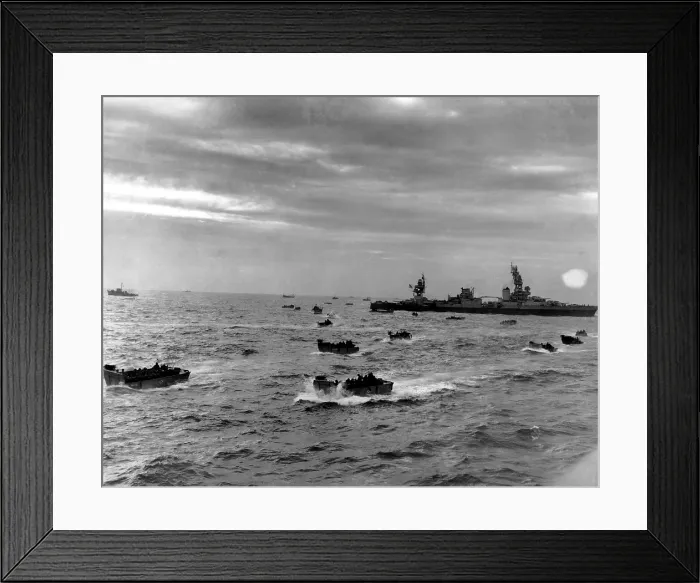Framed Print : D-Day landing craft head for Omaha beach during the Normandy invasion on June 6, 1944 Framed Print : D-Day landing craft head for Omaha beach during the Normandy invasion on June 6, 1944