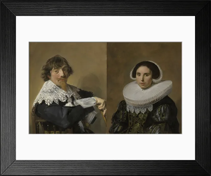 Framed Print : Marriage portraits of Nicolaes Hasselaer and his wife, by Frans Hals, 1635, Dutch painting, oil on canvas Framed Print : Marriage portraits of Nicolaes Hasselaer and his wife, by Frans Hals, 1635, Dutch painting, oil on canvas