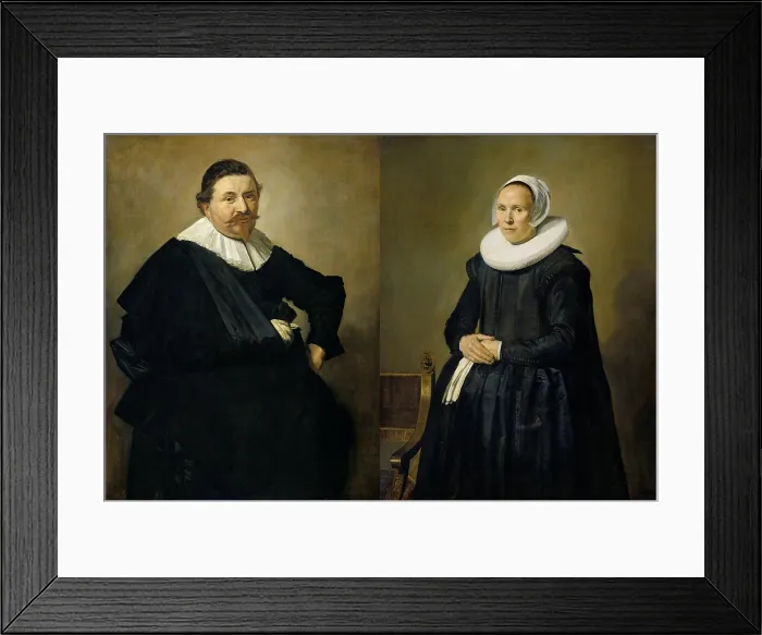 Framed Print : Marriage portraits of Lucas de Clercq, and Feyntje van Steenkiste, by Frans Hals, 1635, Dutch painting, oil on canvas
