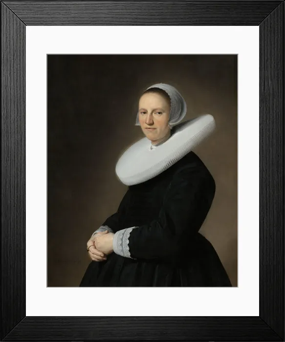 Framed Print : Portrait of Adriana Croes, by Johannes Verspronck, 1644, Dutch painting, oil on canvas (BSLOC_2016_3_74)