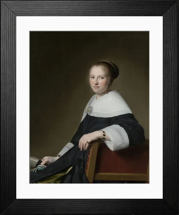 Framed Print : Portrait of Maria van Strijp, by Johannes Verspronck, 1652, Dutch painting, oil on panel Framed Print : Portrait of Maria van Strijp, by Johannes Verspronck, 1652, Dutch painting, oil on panel