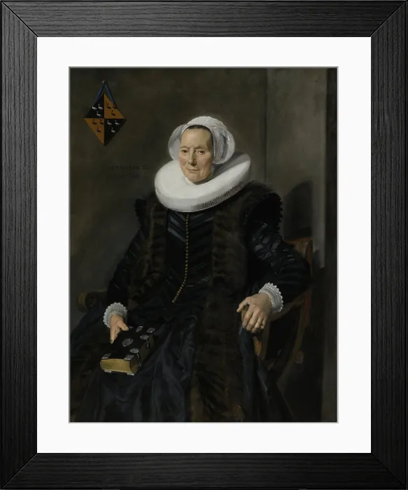 Framed Print : Portrait of Maritge Claesdr Vooght, by Frans Hals, 1639, Dutch painting, oil on canvas. She was the upper class, 62 years old, wife of the Mayor of Haarlem